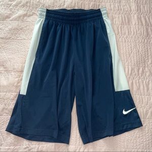 Nike Navy Blue and White Basketball Shorts